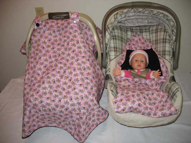 Baby Carseat Canopy with Baby Carseat Blanket-Wrap Set $70 in Strollers, Carriers & Car Seats in Cornwall