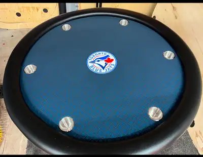 Brand New round 6 player Blue Blue Jays Poker Table Delivery, View more