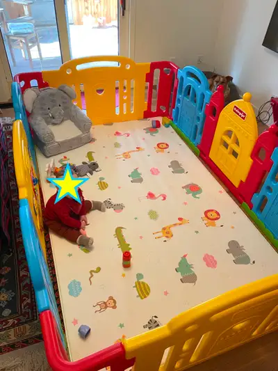 Dwinguler Castle Playpen Size: 94.5 in x 59 in x 30.8 in, View more