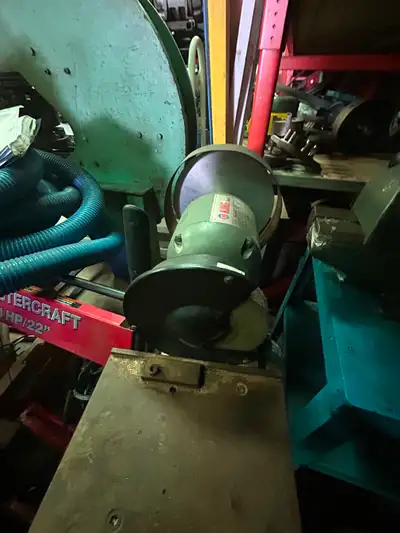 King double end 110 volt grinder, 6” dia stone  1 side 10” carbi, View more