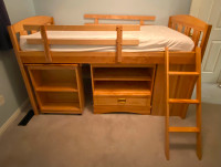 Real wood - Twin loft bed