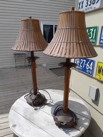 Vintage Papila Designs Tiki-style tropical table lamps, View more