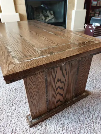 New marble and oak coffee table, View more