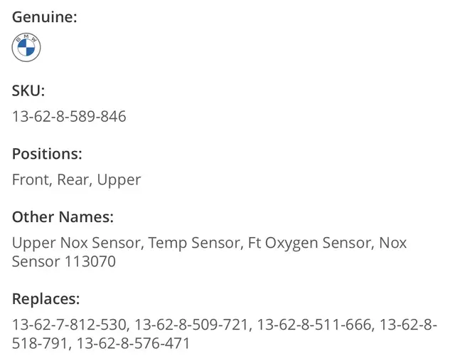 BMW NOX SENSOR 8589846 in Engine & Engine Parts in Oakville / Halton Region - Image 6