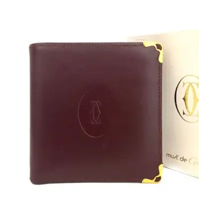 Must De Cartier Leather Bifold Wallet with ORIGINAL BOX (MINT), View more