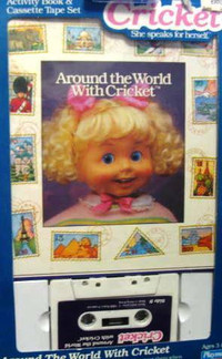 CRICKET DOLL 80 AROUND THE WORLD BOOK, CASSETTE TAPE SET BOX NEW