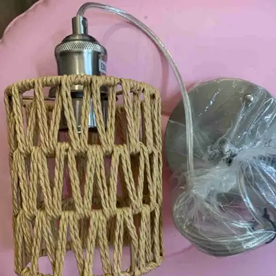 Vintage Brushed Nickel Pendant Light Lamp., View more