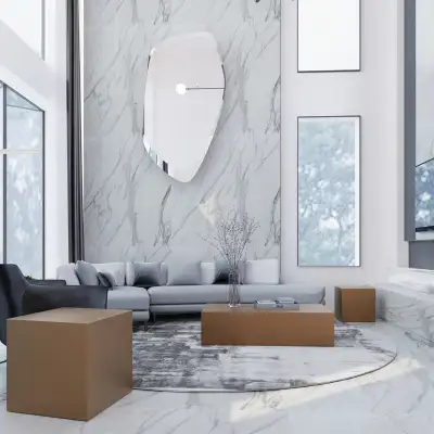 Beautiful Gold Brass Cube Side and Coffee Tables, View more