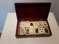 Vintage Mini Playing Cards made of wood