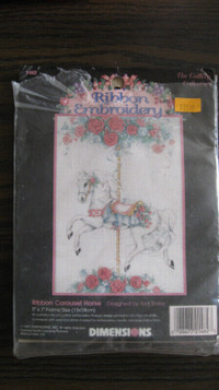 Ribbon embroidery ribbon carousel horse