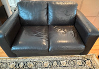 Dark Brown Leather Sofa and Loveseat