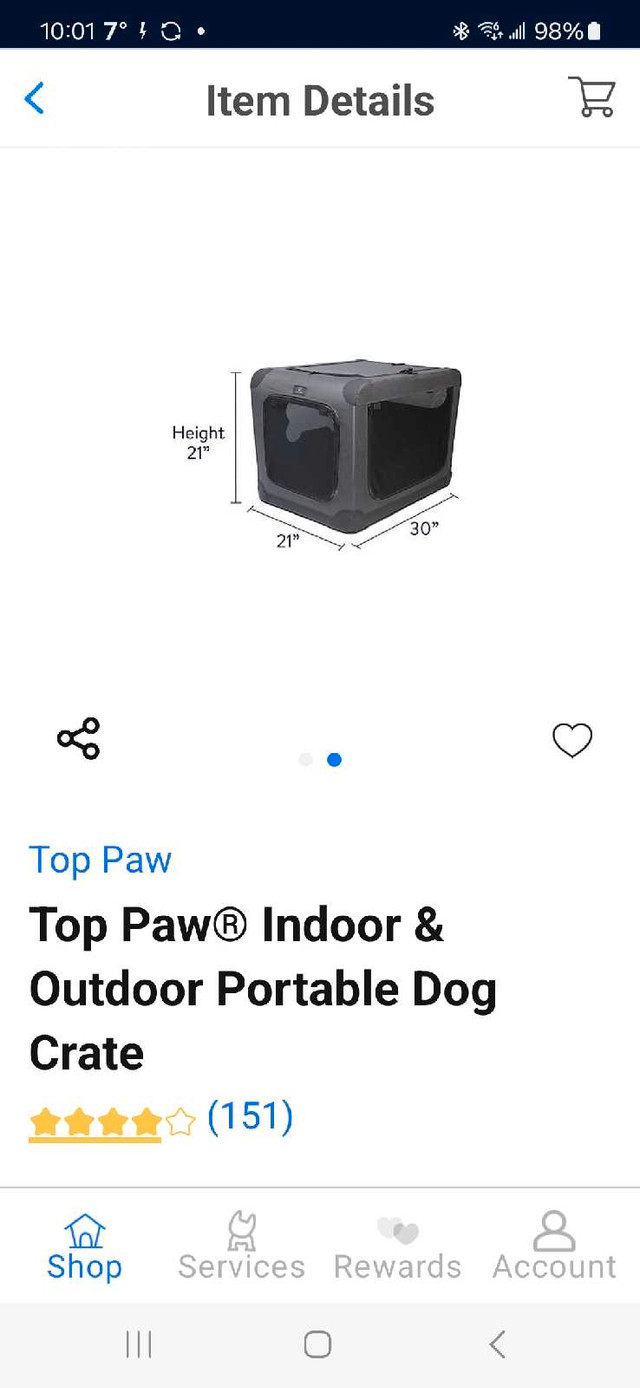 Portable soft folding dog crate with bed  in Accessories in Peterborough - Image 3