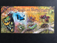 TIMBRES FEUILLET, AUSTRALIE 2003, INSECTES, PAPILLONS.