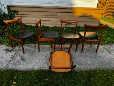 Danish HW Klein teak Mcm dining chairs, View more