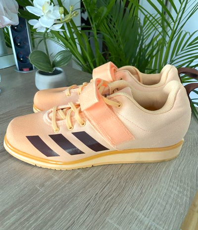 Adidas Power lift 4 Weight lifting Orange Color Mens Sz 9 US Crossfit Squat Elevated Heel Training S...