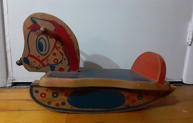 Vintage Small 1950s Wooden Rocking Horse in Arts & Collectibles in Ottawa