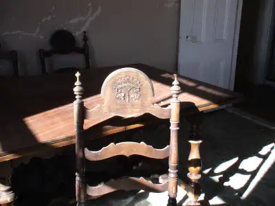 Antique Table & Chaise, View more