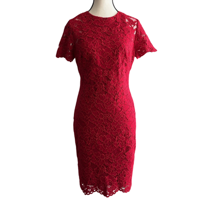 Lauren Ralph Lauren Red Lace Midi Sheath Dress, NEW, View more
