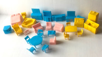 1950s Superior plastic dollhouse furniture - 28 pieces