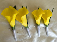 Real Touch Calla lily Wedding Boutonnieres For Sale