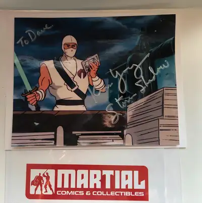 For Sale: G.I. Joe Storm Shadow animated picture signed by the voice of Storm Shadow in the original...