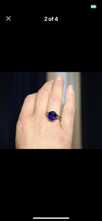 Large Sapphire and Diamond ring