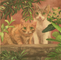  signed original oil painting of two kittens 