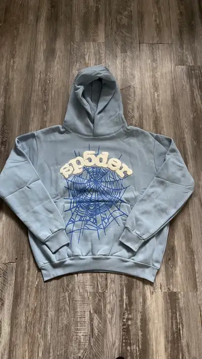 Light blue Sp5der hoodie, View more