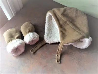 6-12 Months Baby Boys warm winter Hat And Mittens 2-Piece Set, View more