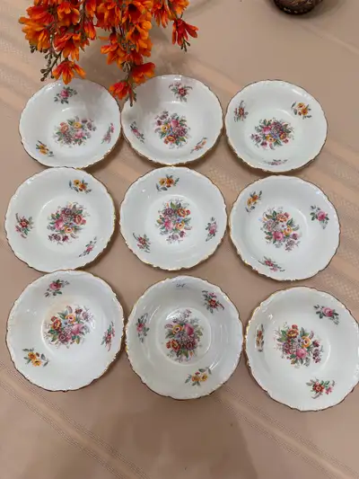Vintage Coalport Fragrance fruit bowls. This is a set of 9 bowls, View more