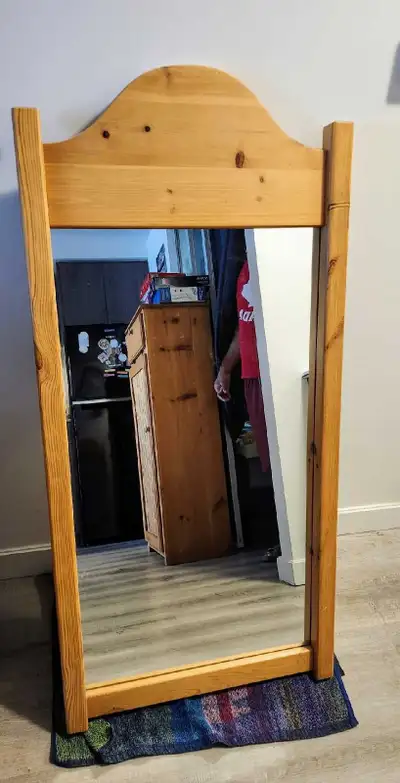 Wooden Framed Pine Mirror, View more