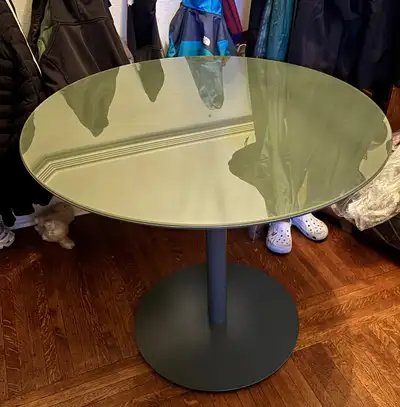 NEW West Elm Chroma Restaurant Table Round 36" Olive Green, View more