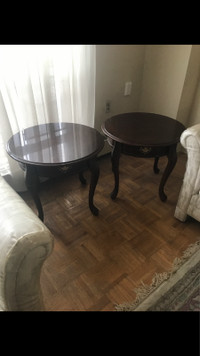 2 round side tables