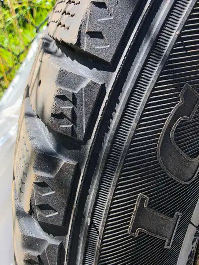 Set of 4 Arctic Edge winter tires with good tread remaining. Tires are already mounted on steel rims...