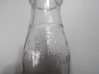 Vintage Embossed Quebec Milk Bottle
