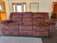 3 piece sofa reclining microsuede