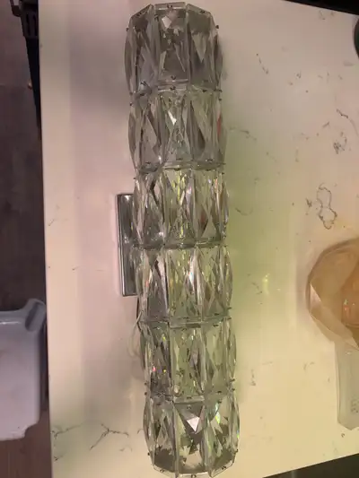 Real Crystal LED Chrome 6 Lightfixure Bathroom Vanity, View more