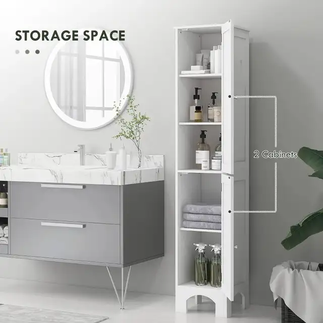 Beautiful narrow Bathroom Cabinet, Tall Bathroom Storage Cabinet in Storage & Organization in Markham / York Region - Image 3