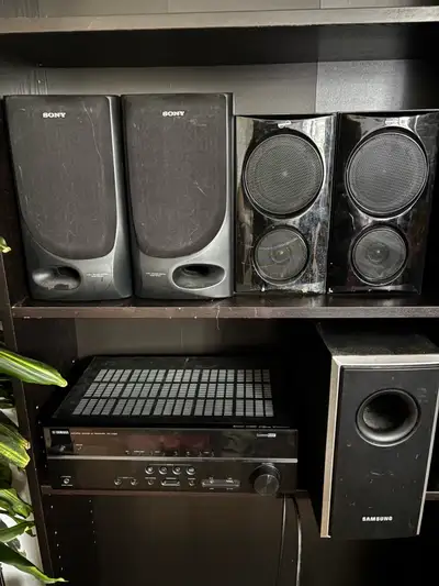 Yamaha RX-V383 AV Receiver with Speakers and Subwoofer, View more