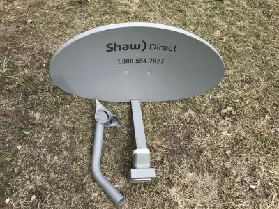 TRIPLE QUAD xKu LNB IS USED and has 4 outputs for F1, G1 & F2. The dish is also USED. Hooks up to 4...