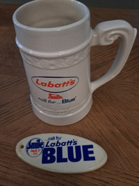 Vintage Labatt's  "Smile Call for ...Blue' Beer Mug & Opener