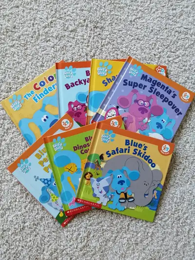 Scholastic "Blue's Clues" 7 Beautiful Books For Sale By Original Owner. -Blue's Safari Skidoo -Blue'...
