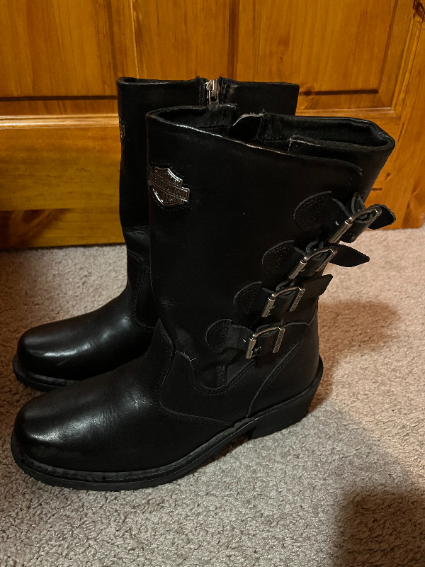 Harley Davidson Black Leather Women's Boots Size 7.5 in Women's - Shoes in Annapolis Valley