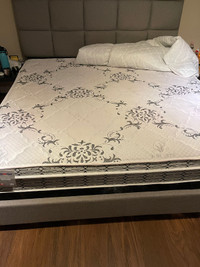 King mattress, used with mattress protector