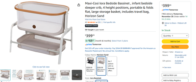 Bedside Bassinet - Barely Used - Excellent Condition, View more