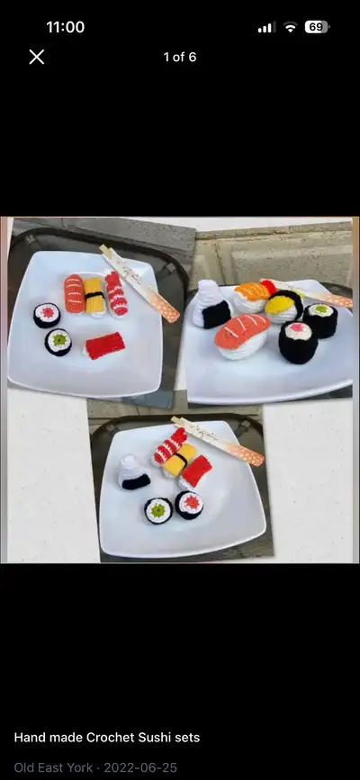 Hand made Crochet Sushi sets, View more