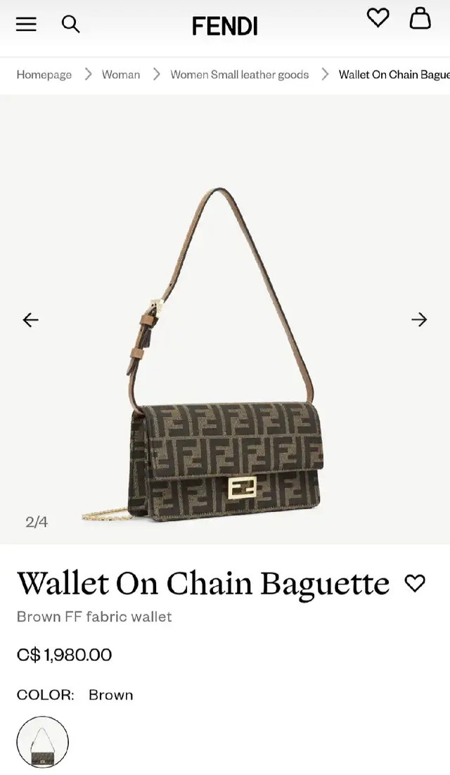 Fendi Wallet on Chain Baguette in Women's - Bags & Wallets in Markham / York Region - Image 2