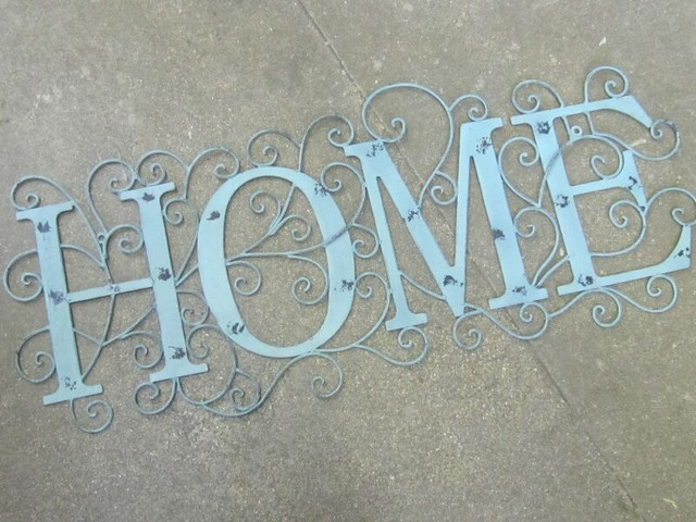 DECORATIVE FANCY HEAVY METAL HOME SIGN $50 DECOR CABIN COTTAGE in Arts & Collectibles in Winnipeg
