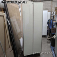 Teknion White Wood with Glass Doors Wardrobe Storage Cabinet