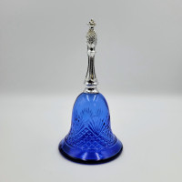 Vintage Avon Bell Glass Perfume Bottle Blue Pineapple Finial Moo